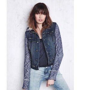 Free People Hoodie Denim Jacket